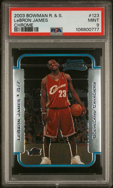2003 BOWMAN ROOKIES & STARS #123 LeBRON JAMES CHROME PSA 9