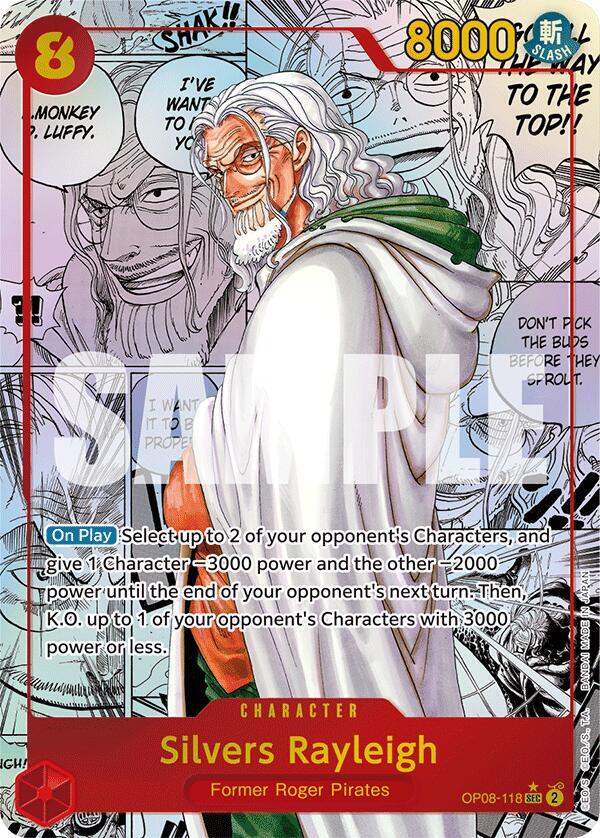 Silvers Rayleigh Manga Rare OP08-118 SEC (MP)