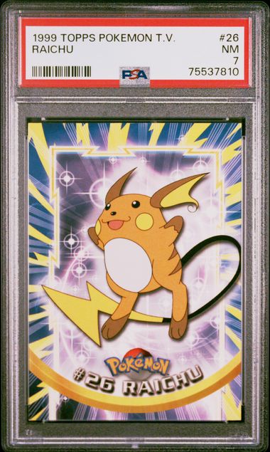 1999 TOPPS POKEMON TV RAICHU #26 PSA 7