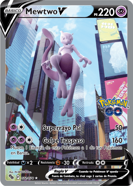 Mewtwo V (Spanish) (072/078) [Pokémon GO]