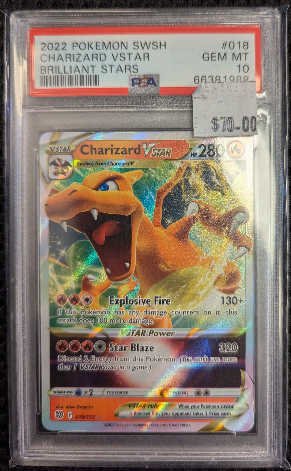 CHARIZARD VSTAR # 018 BRILLIANT STARS PSA 10