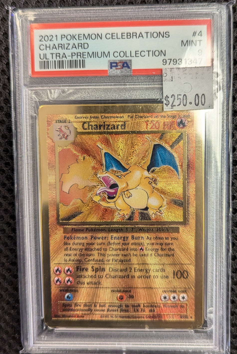 CHARIZARD #4 ULTRA-PREMIUM COLLECTION CELEBRATIONS PSA 9