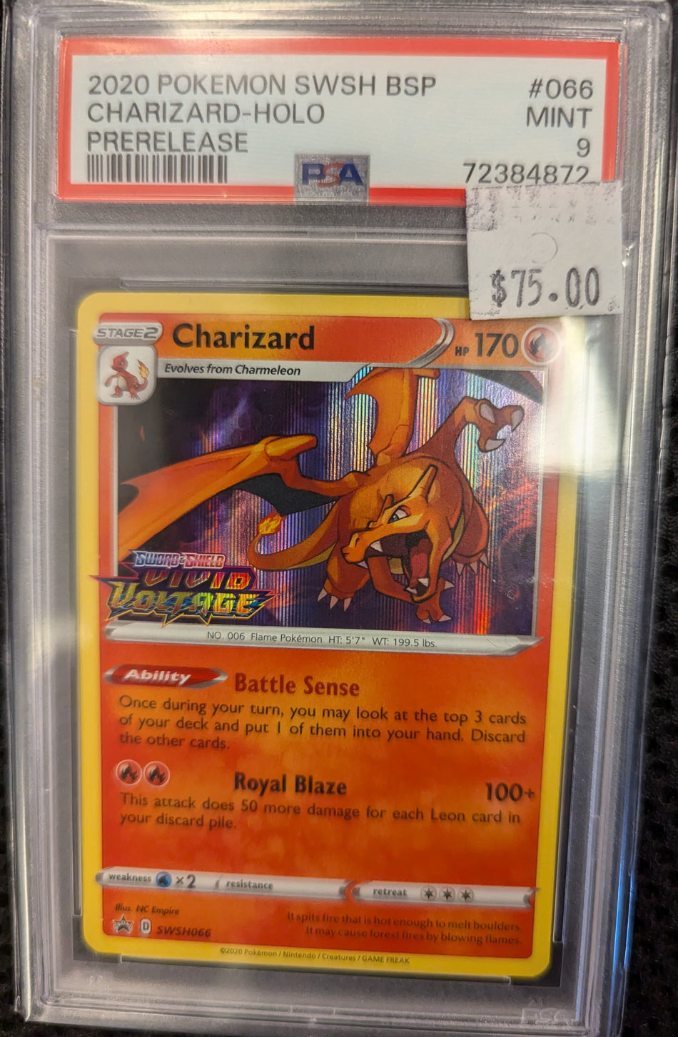 Charizard Vivid Voltage Prerelease SWSH066 PSA 9