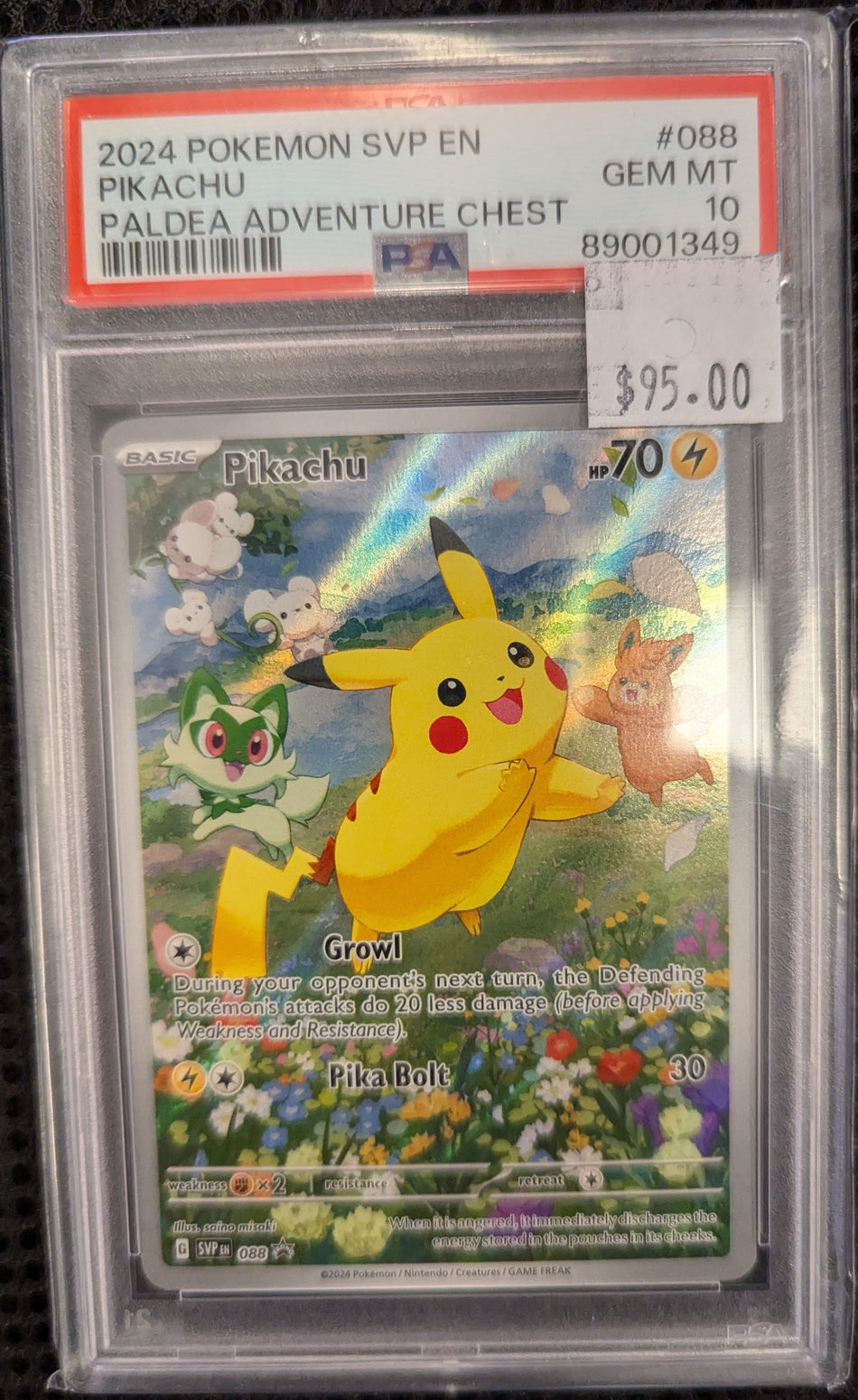 PIKACHU #088 2024 PALDEA ADVENTURE CHEST PSA 10