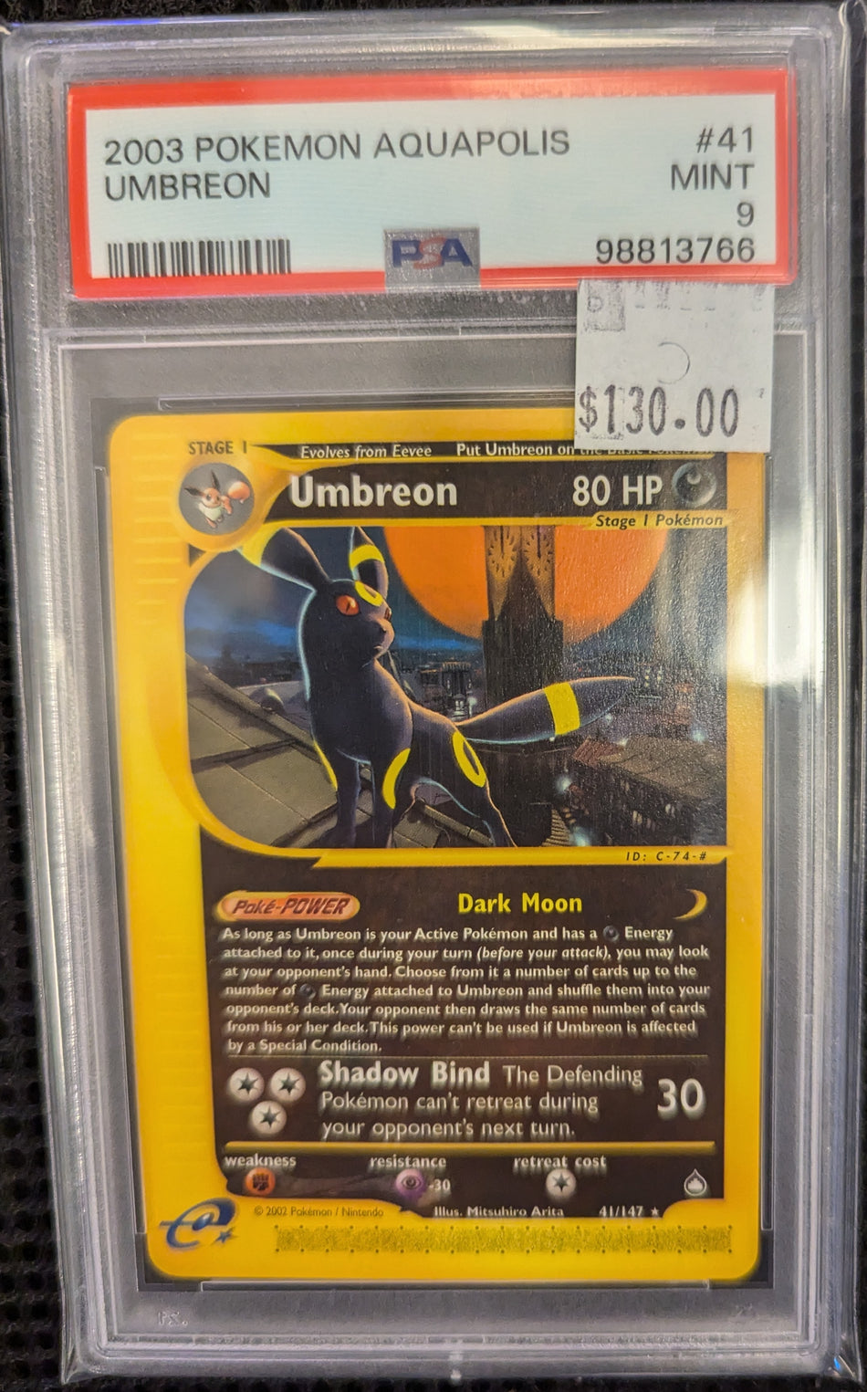 UMBREON #41 AQUAPOLIS 2003 PSA 9