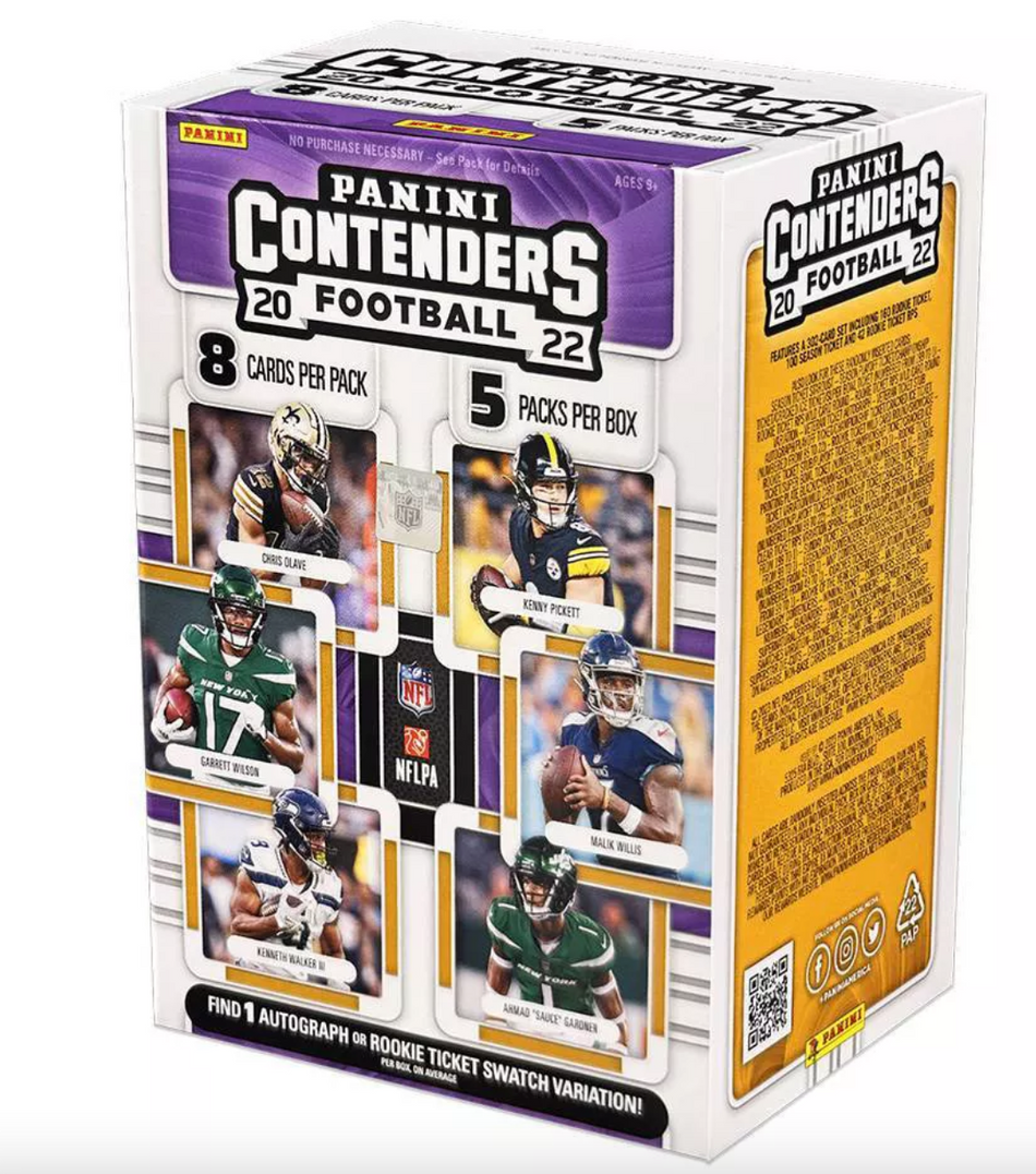 2022 Panini Contenders NFL Football 5-Pack Blaster Box