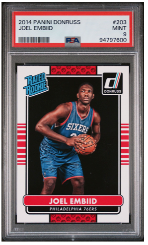 2014 Donruss JOEL EMBIID NO. 203 Rookie PSA MINT 9