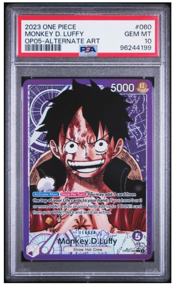 2023 ONE PIECE MONKEY D. LUFFY OP05-ALTERNATE ART #060 PSA GEM MINT 10