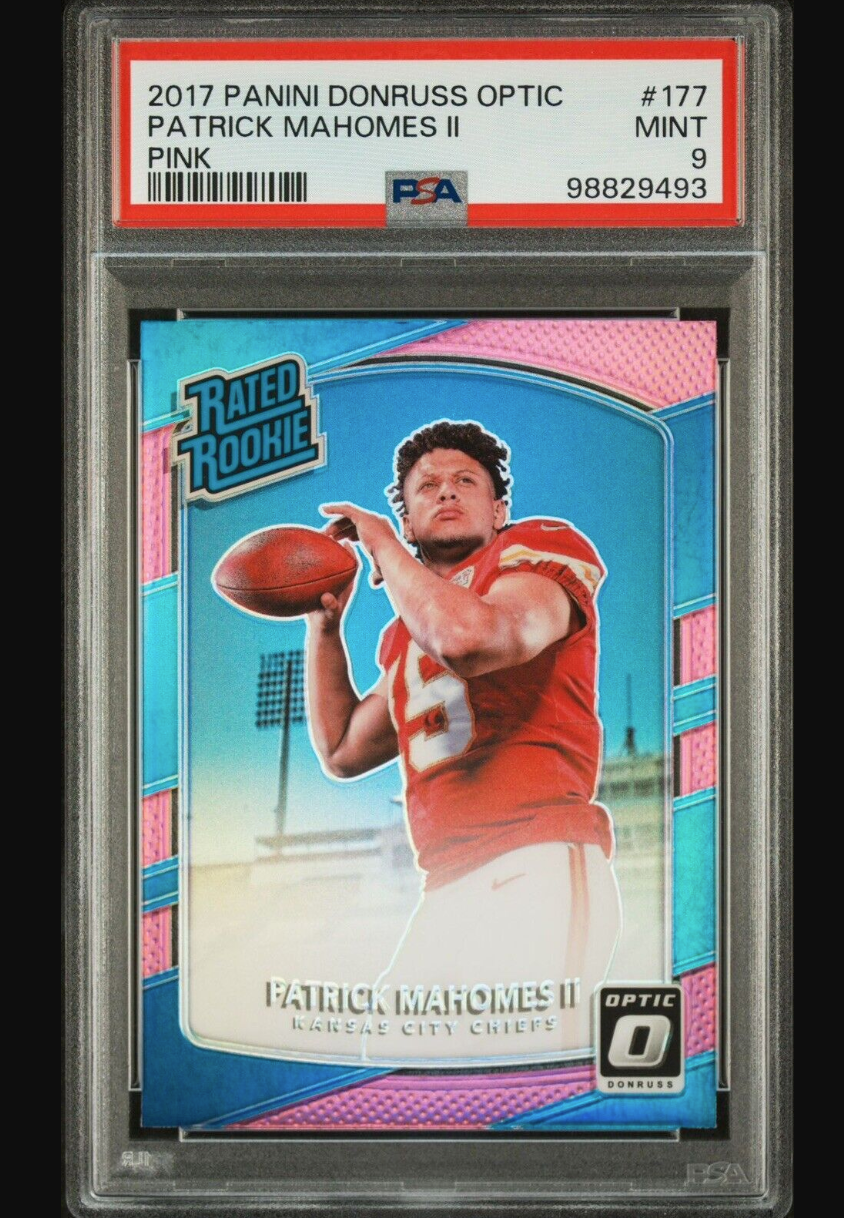 2017 PANINI DONRUSS OPTIC PATRICK MAHOMES PINK RATED ROOKIE PSA 9