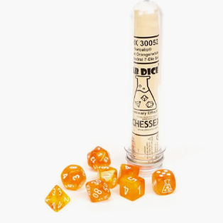 LAB DICE 7 SAMPLER TUBE - NEON ORANGE/WHITE