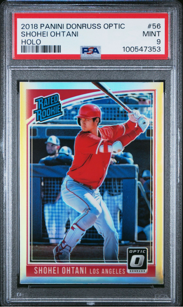 2018 PANINI DONRUSS OPTIC 56 SHOHEI OHTANI HOLO PSA MINT 9