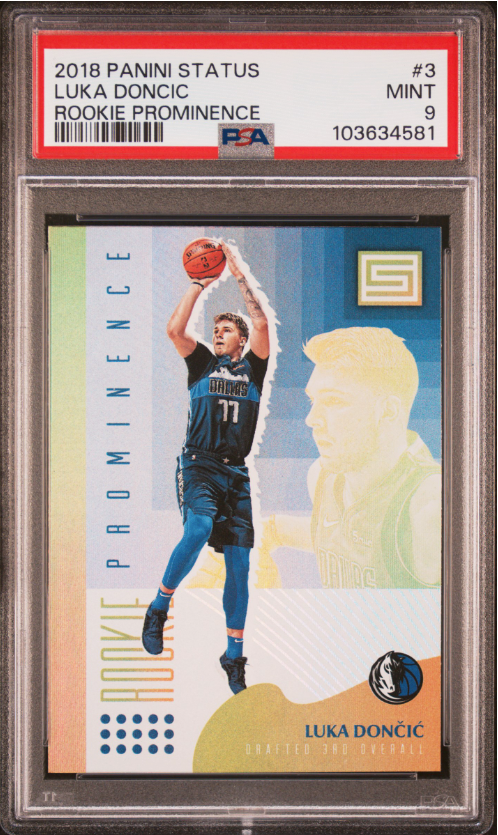 2018 PANINI STATUS #3 LUKA DONCIC ROOKIE PROMINENCE PSA 9