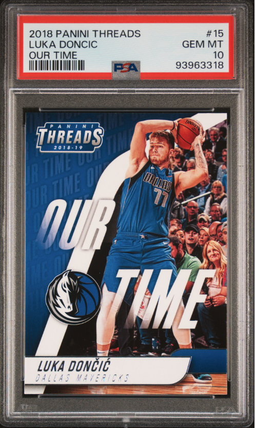 2018 PANINI THREADS #15 LUKA DONCIC ROOKIE OUR TIME PSA 10