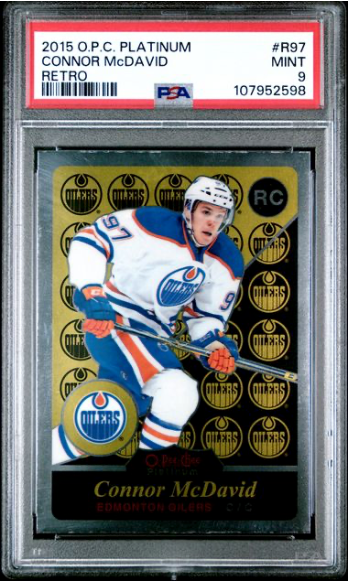 2015 O-PEE-CHEE PLATINUM RETRO #R97 CONNOR MCDAVID RETRO ROOKIE PSA 9