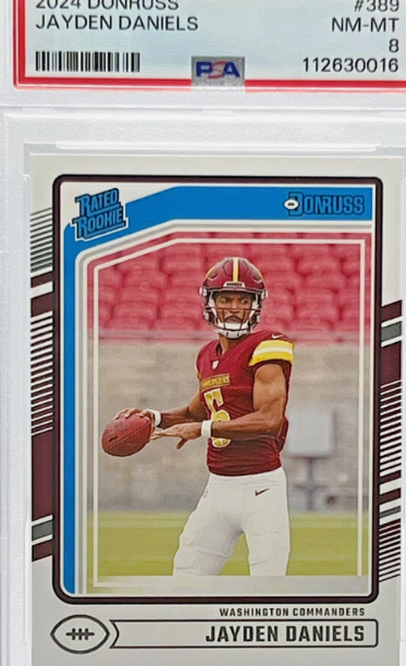 2024 Panini Donruss Jayden Daniels  Rated Rookie #389 PSA 8