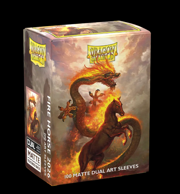 DRAGON SHIELD SLEEVES DUAL MATTE FIRE HORSE 100CT