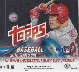 2018 Topps Series 1 Baseball MASSIVE Factory Sealed HOBBY JUMBO Box-3 AUTO/RELIC