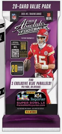 2025 Panini Absolute Football NFL Trading Cards Factory Sealed 20 Card Fat Pack