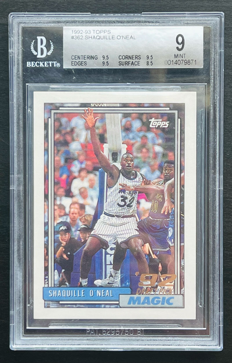 Shaquille O'Neal 1992-93 Topps #362 Rookie Card (PSA 9)