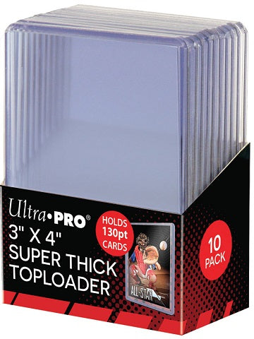 Ultra Pro - 3" x 4" Super Thick Toploader 130pt - 10 pack