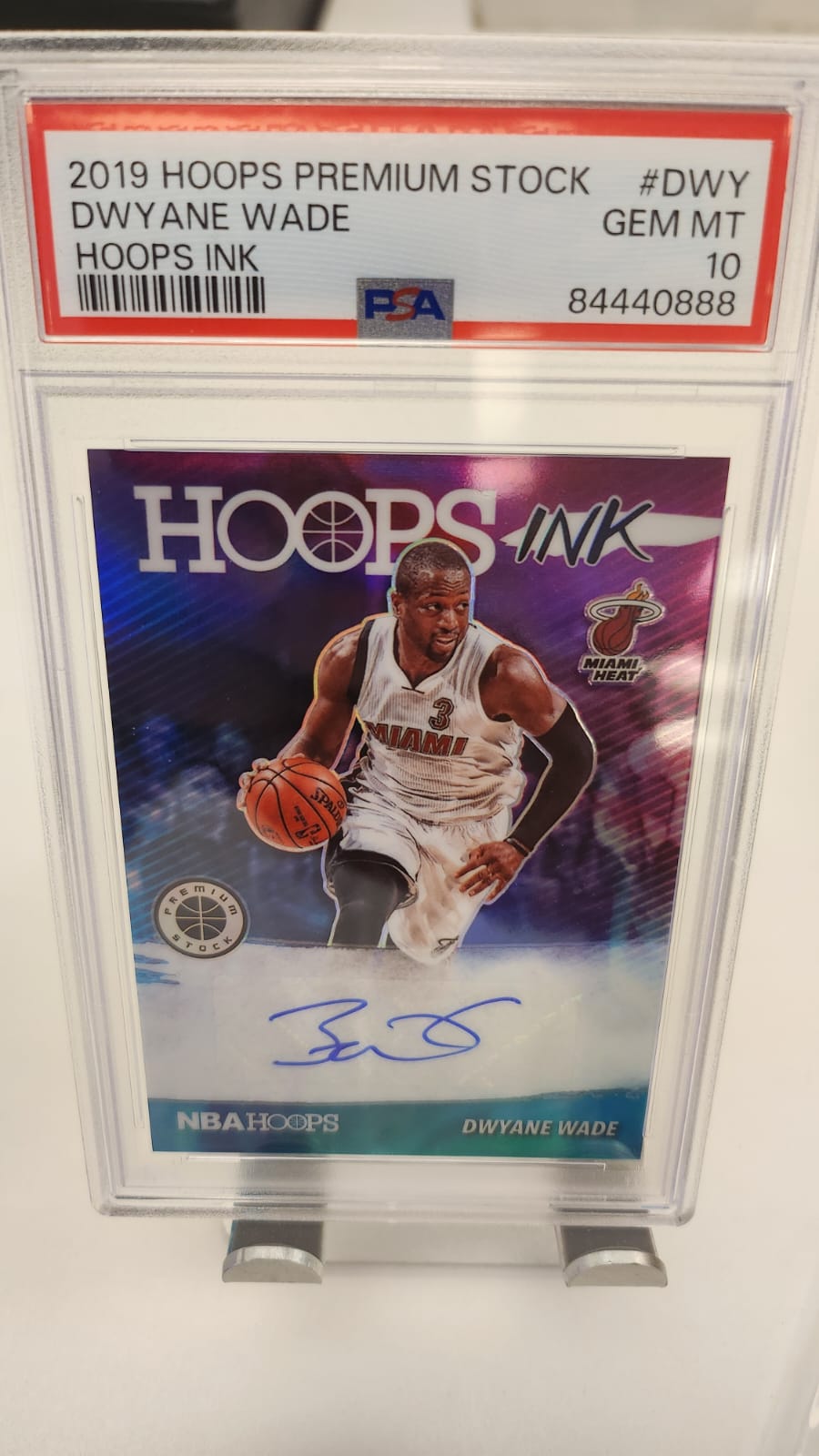 2019 HOOPS PREMIUM STOCK DWYANE WADE HOOPS INK AUTO PSA 10 #DWY