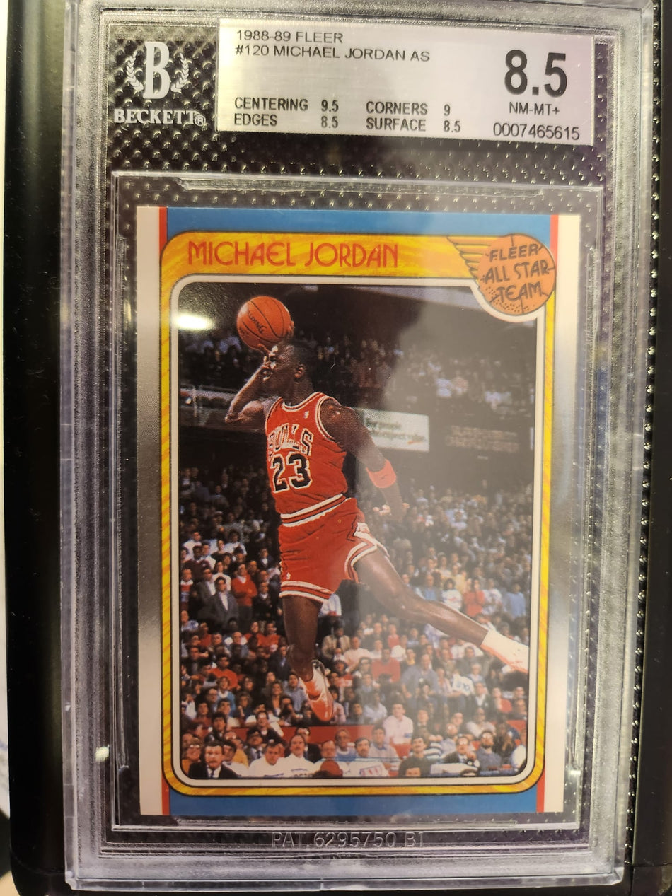 1988-89 FLEER MICHAEL JORDAN AS No. 120 BGC 8.5