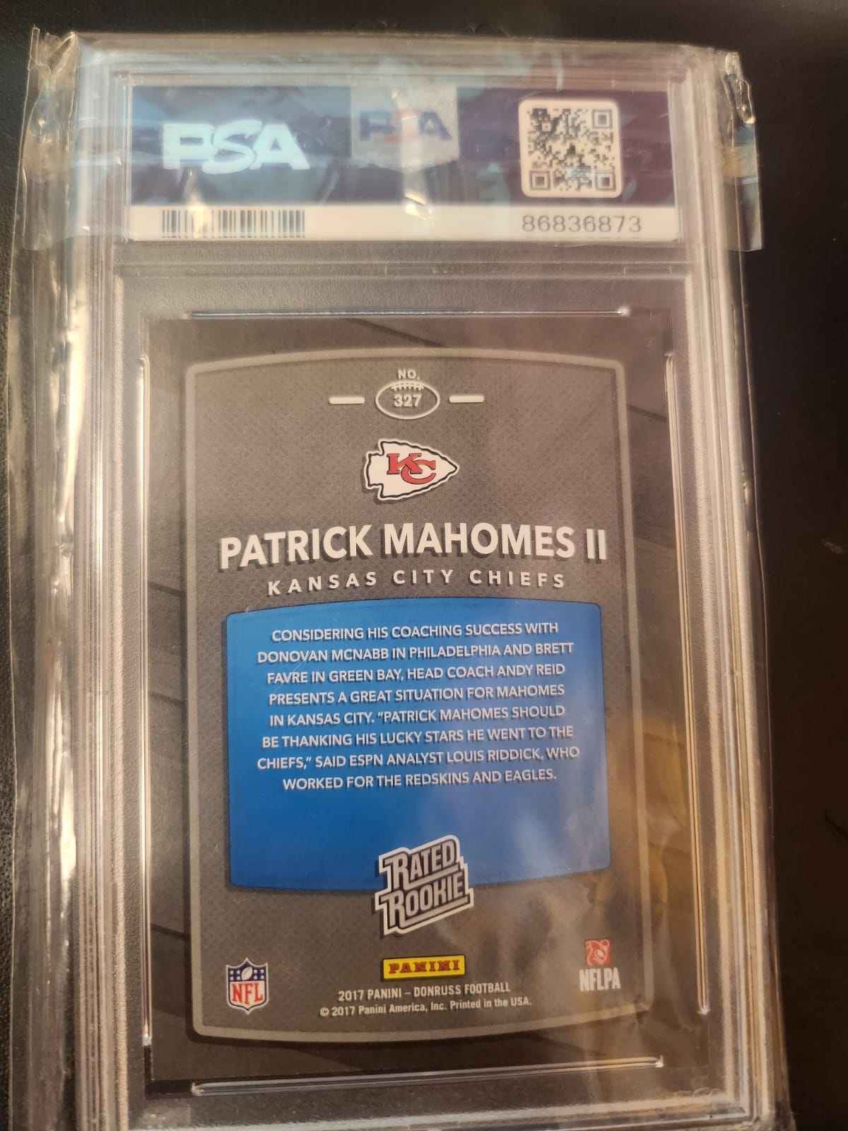 PATRICK MAHOMES RATED ROOKIE #327 PSA – - Main Image