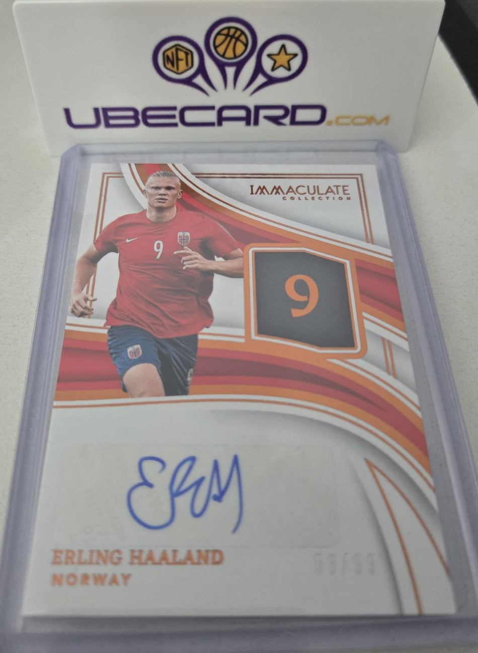 2023-24 Panini Immaculate Collection - Immaculate Numbers Signatures Erling Haaland #IN-EH Silver /49