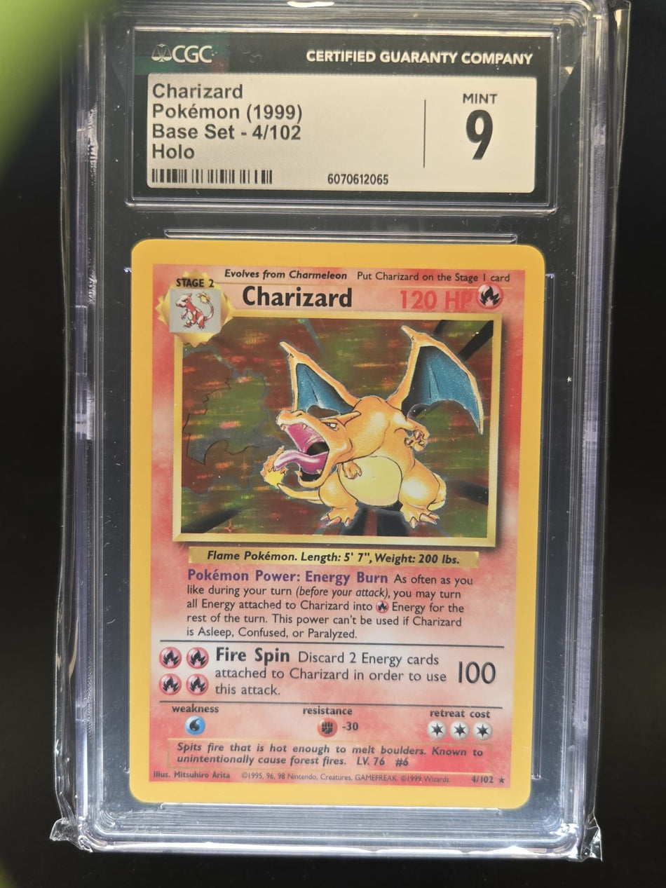 CGC 9 CHARIZARD HOLO #4 BASE SET WOTC POKEMON 1999