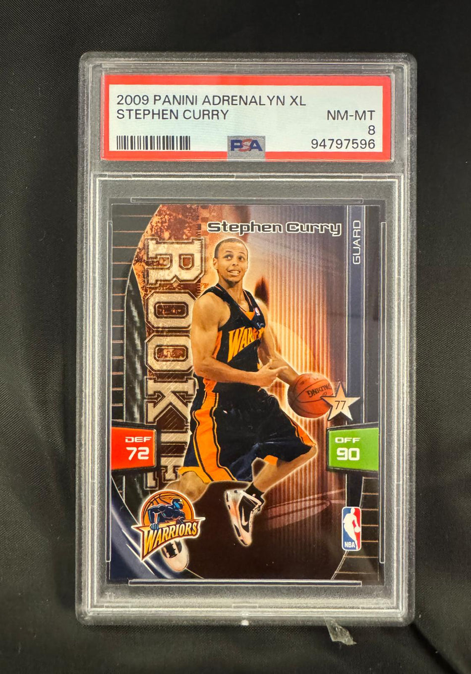 STEPHEN CURRY NM-MT PSA 8 2009 PANINI ADRENAL XL