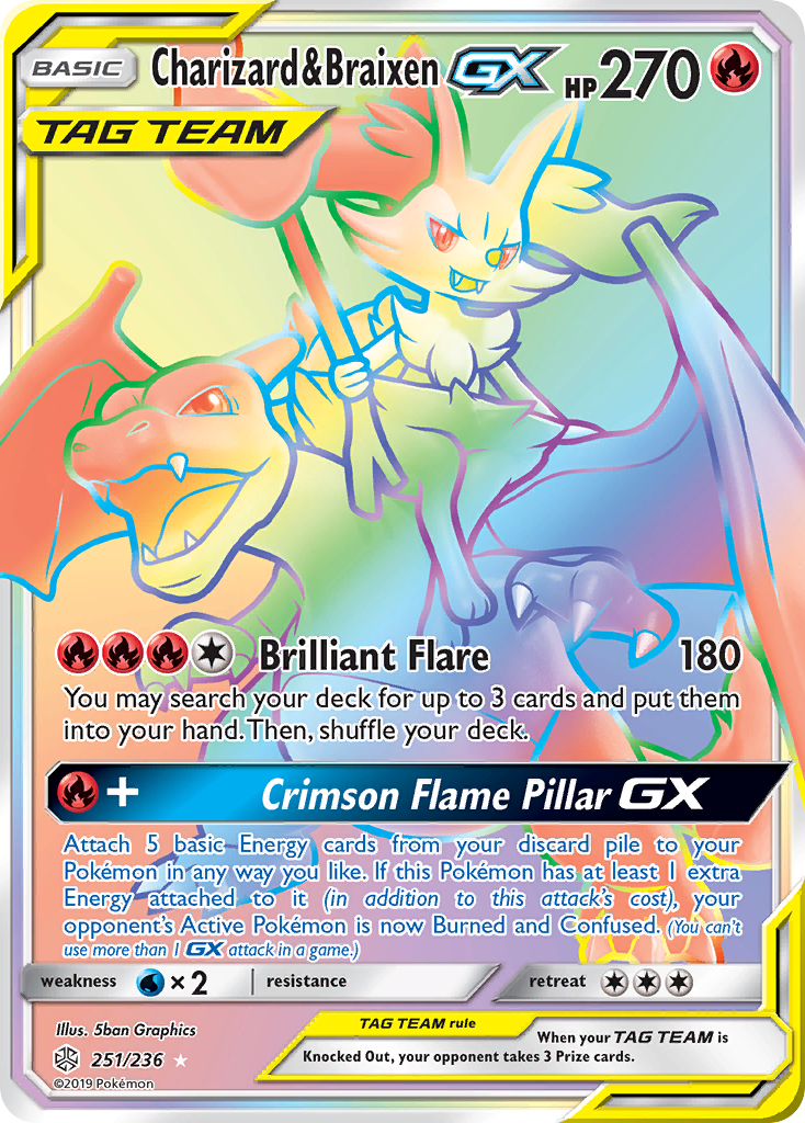 Charizard & Braixen GX (251/236) [Sun & Moon: Cosmic Eclipse]