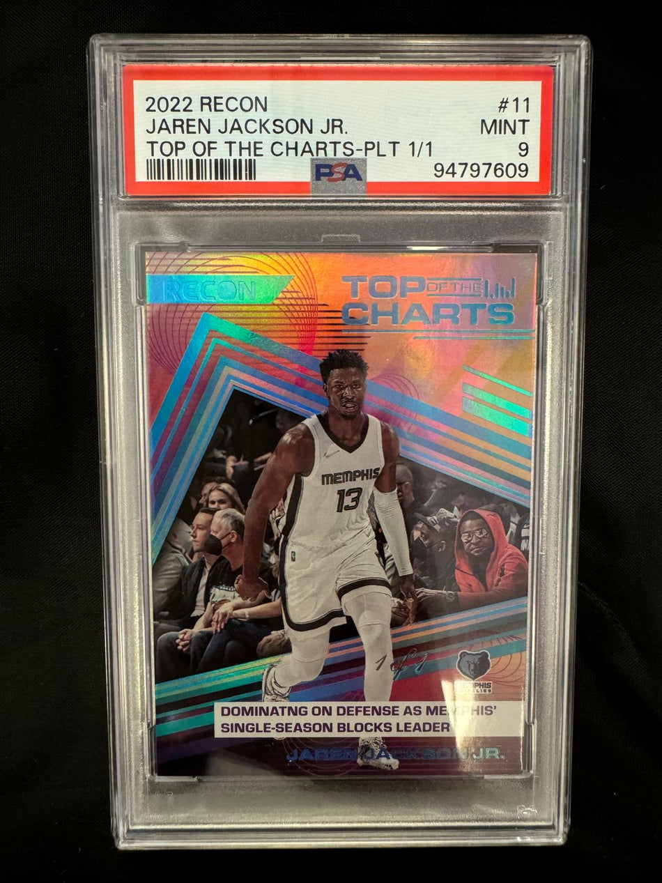 JAREN JACKSON JR. PSA 9 MINT #11 2022 RECON TOP OF THE CHARTS-PLT 1/1