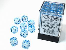 SIGNATURE 12MM DICE BLOCKS ICICLE/LIGHT BLUE