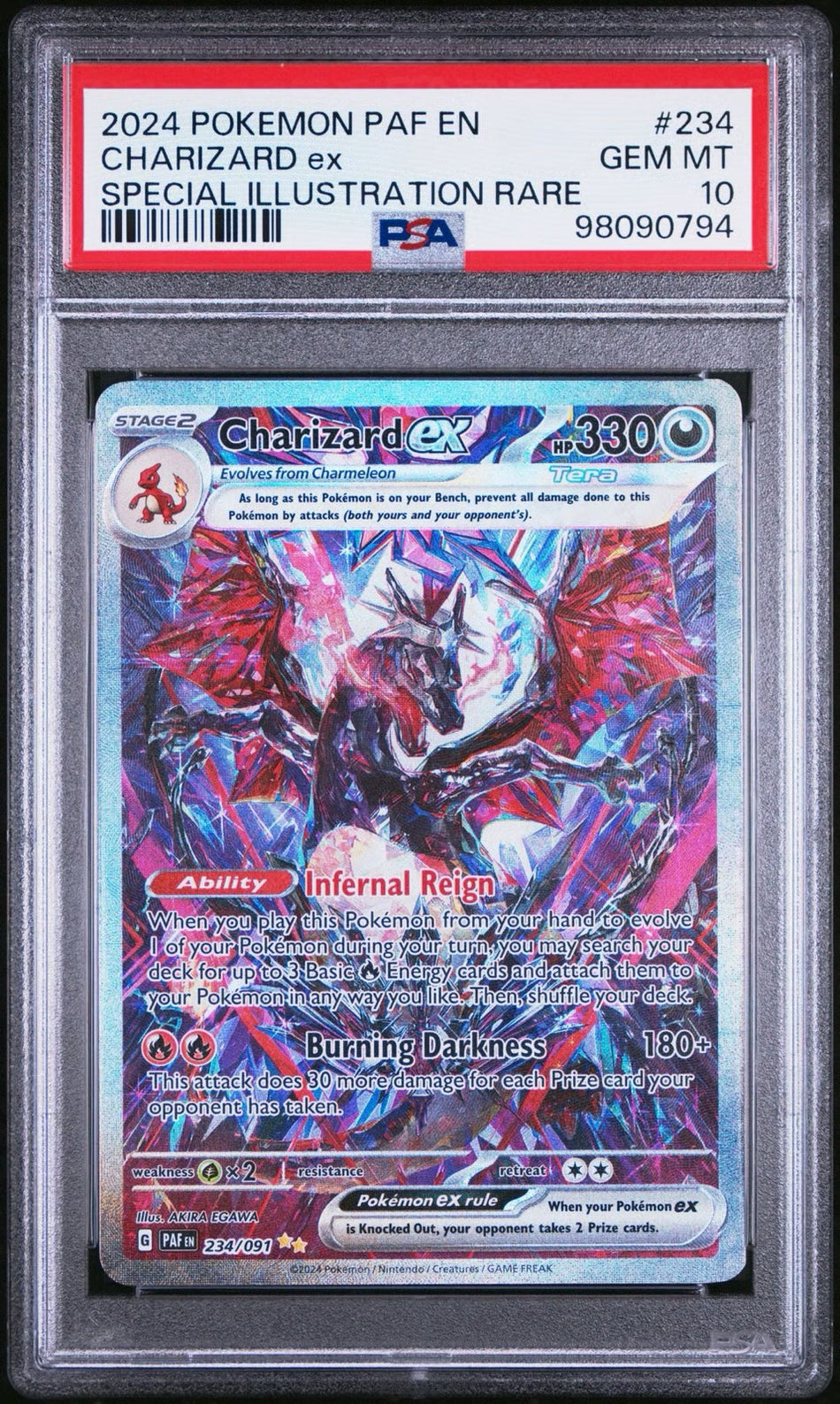 2024 PALDEAN FATES CHARIZARD EX SIR PSA 10
