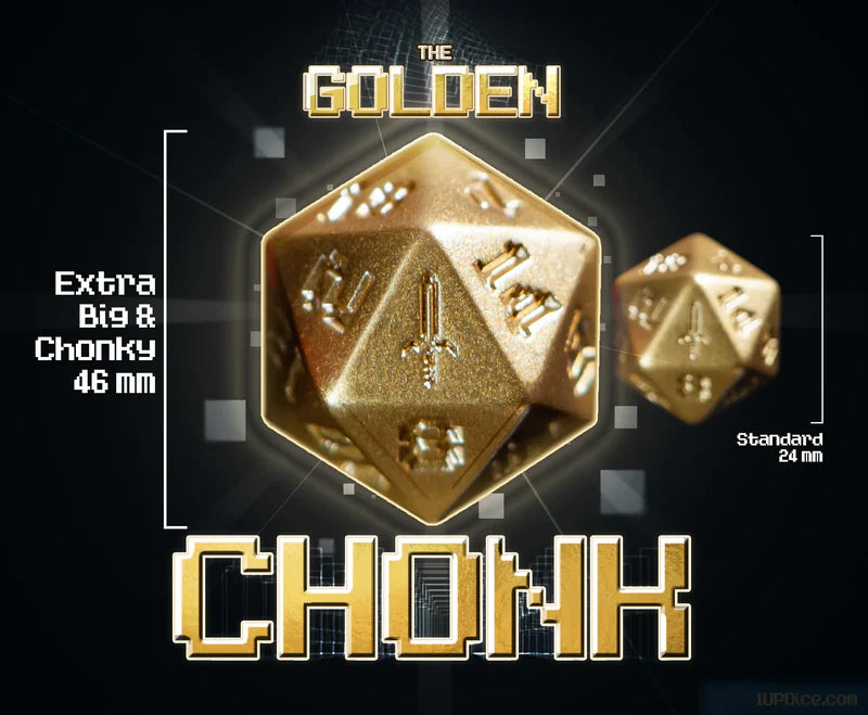 1-Up Dice Golden chonk Mythical Sword D20