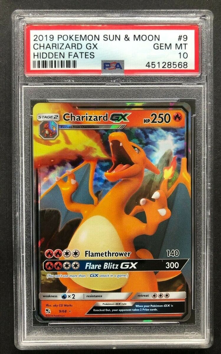 2019 Pokemon Sun & Moon Charizard GX Hidden Fates #9 PSA 10