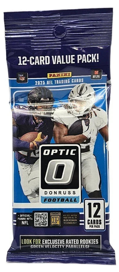 2025 Panini Donruss Optic Football 12 Card Jumbo Value Cello - Sealed Fat Pack