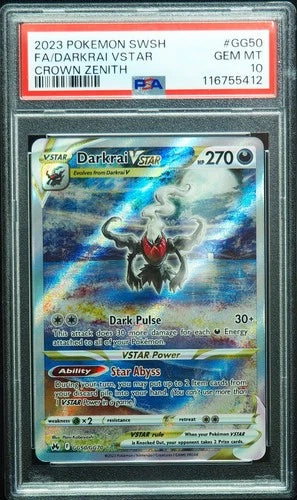 2023 POKEMON CRWON ZENITH DARKRAI VSTAR GG50 PSA 10