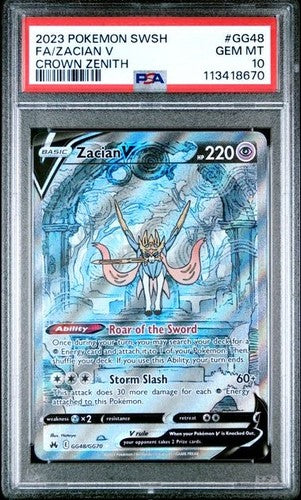 2023 Pokemon SWSH Zacian V Crown Zenith PSA 10