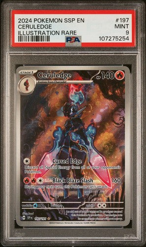2024 POKEMON SSP CERULEDGE ILLUSTRATION RARE PSA 9