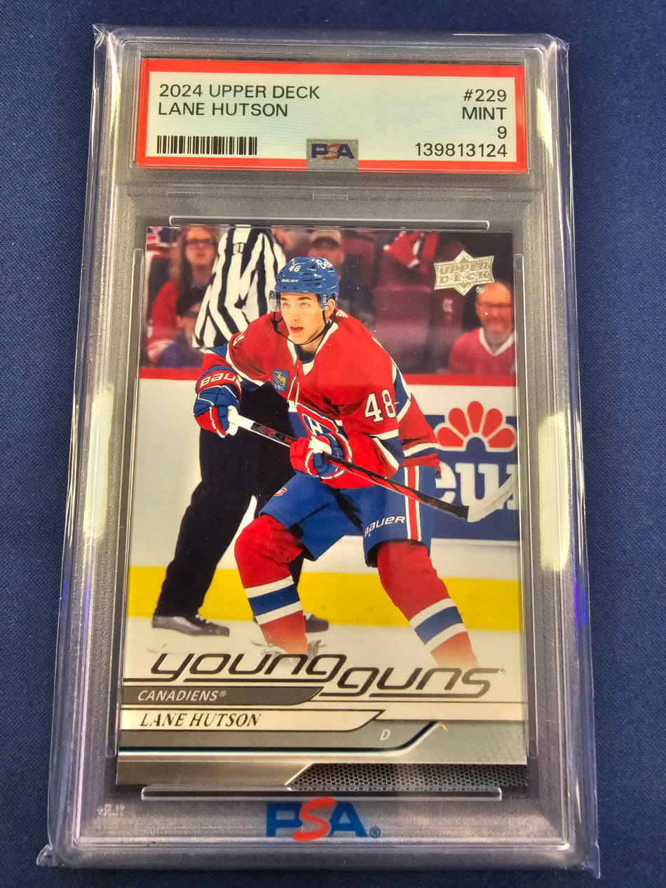 2024-25 Upper Deck Young Guns Rookie RC #229 Lane Hutson PSA 9 MINT