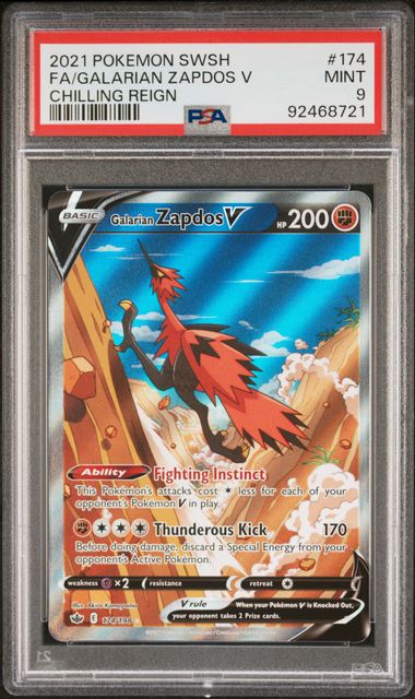 Galarian Zapdos V 174/198 PSA 9