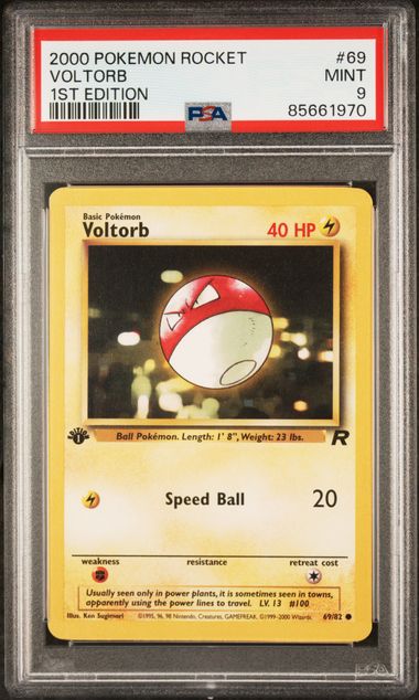 2000 POKEMON ROCKET VOLTORB 1ST EDITION #69 PSA 9