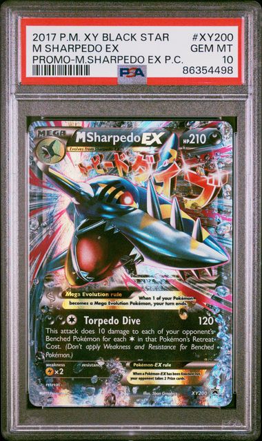 2017 PM XY BLACK STAR M SHARPEDO EX PROMO-M SHARPEDO EX PC #XY200 PSA 10