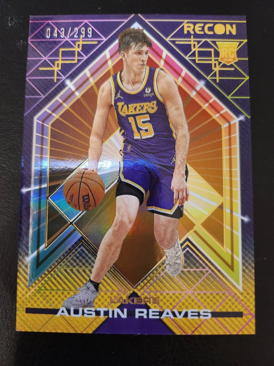 AUSTIN REAVES 2021-22 PANINI RECON HOLO BRONZE ROOKIE # /299 LAKERS RC SSP